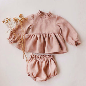 Linen blouse bloomer set